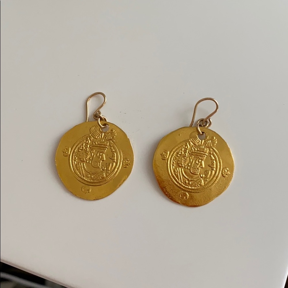 Devon Leigh gold coin earrings